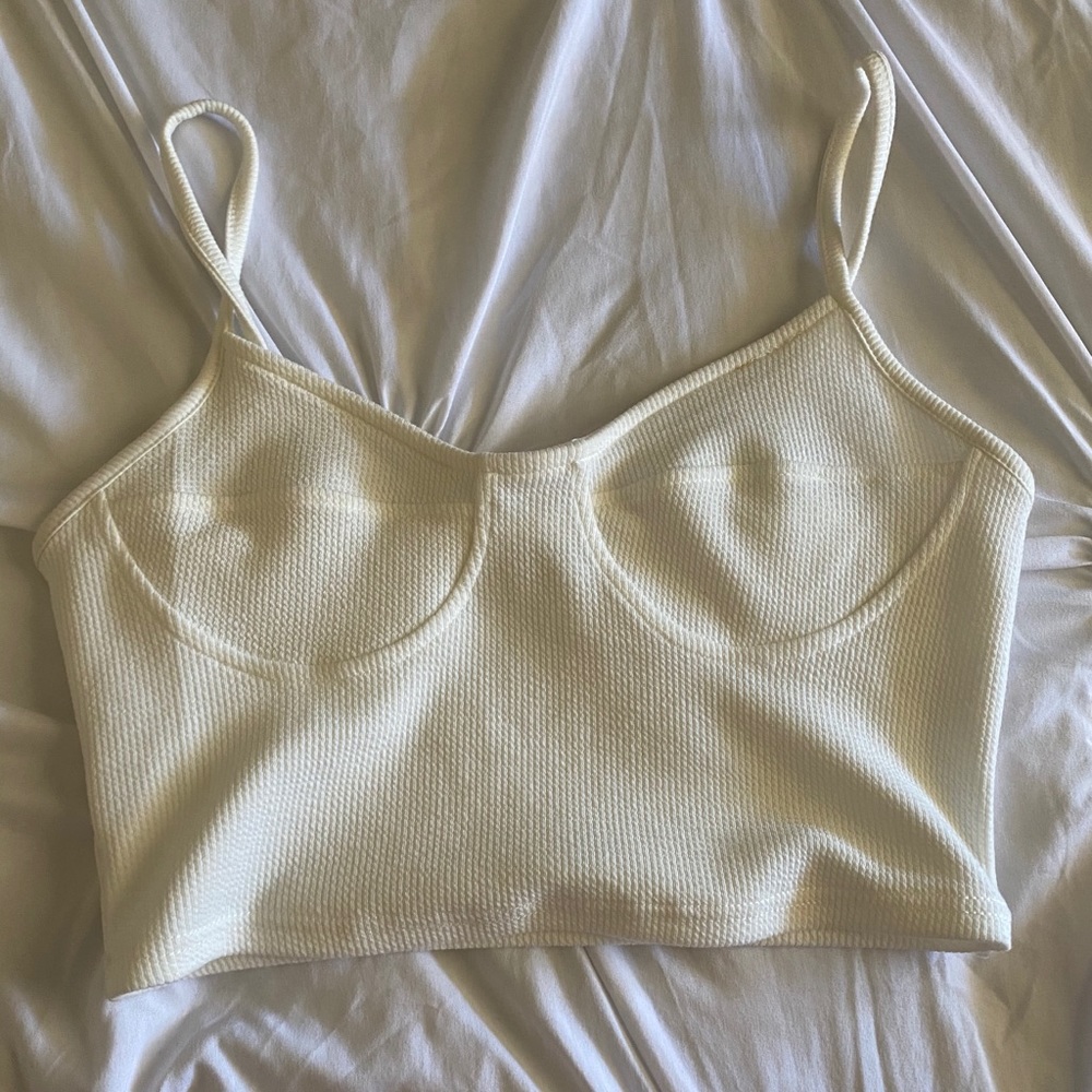 Fashionnova white strap top size M